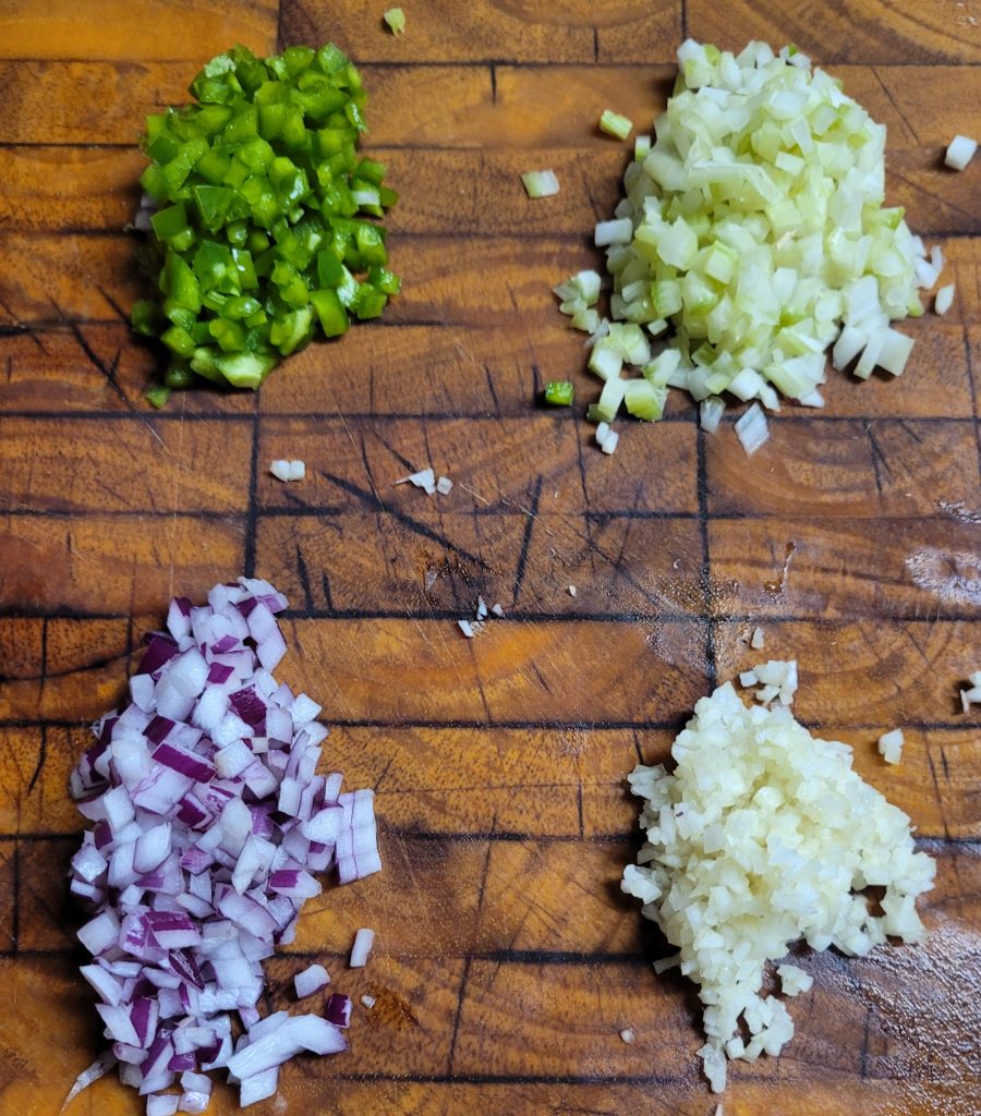 Chopped vegetables